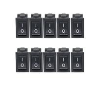 Interruptor pulsador KCD11-101, 3 A/250 V, negro y rojo, 10 x 15 mm, 2 pines, encendido/apagado, 3/5/10 unidades(10PCS black)