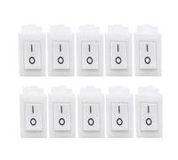 Interruptor pulsador KCD11-101, 3 A/250 V, negro y rojo, 10 x 15 mm, 2 pines, encendido/apagado, 3/5/10 unidades(10PCS white)