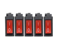 Interruptor pulsador KCD11-101, 3 A/250 V, negro y rojo, 10 x 15 mm, 2 pines, encendido/apagado, 3/5/10 unidades(5PCS Red)