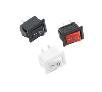 Interruptor pulsador KCD11-101, 3 A/250 V, negro y rojo, 10 x 15 mm, 2 pines, encendido/apagado, 3/5/10 unidades(3PCS Mixed color)