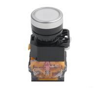Interruptor pulsador LA38-11 1NO 1NC de 22 mm, 440 V, 10 A, ignífugo con contactos plateados, para control industrial, panel de control de maquinaria, azul, verde, blanco, amarillo, negro (blanco)
