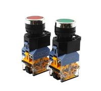 Interruptor pulsador LA38-11DT LA38-11DNZS de alta calidad con contacto plateado, encendido/apagado, autobloqueo, 22 mm, 220 V, 24, indicadores LED(Rot,36v)