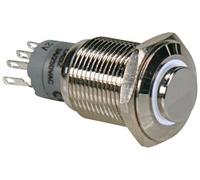 Interruptor Pulsador Metálico Alto SPDT 1NO 1NC - Luz Blanca