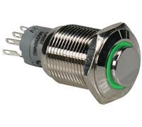 Interruptor pulsador metálico alto SPDT 1NO 1NC - Luz verde
