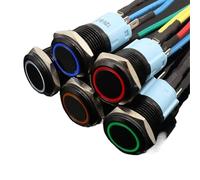 Interruptor pulsador metálico de 16 mm con bloqueo LED, resistente al agua, 5 V, 12 V y 220 V, con mantenimiento de metal y enclavamiento.(5V Green)