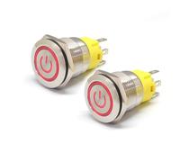 Interruptor pulsador metálico de 19 mm con LED y enclavamiento momentáneo IP65, 1 unidad(8,LATCHING,220VAC)