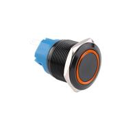 Interruptor pulsador metálico de anillo de 22 mm, 12 V, 24 V y 220 V(Annular-BL-Y,RESET_3-6V)