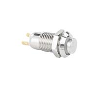 Interruptor pulsador metálico impermeable con cabezal 1NO, luz LED, autobloqueo/reinicio, 3/6/12/24/220 V, 8/10/12/16 mm, latón niquelado(Blue LED (1NO),12-24V_8MM(1NO)_SELF-RESET(1NO))