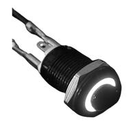 Interruptor pulsador metálico impermeable de cabeza alta 1NO con luz LED, autobloqueo/reinicio, 3/6/12/24/220 V, 8/10/12/16 mm, color negro oxidado(White LED (1NO),12-24V_8MM(1NO)_SELF-RESET(1NO))