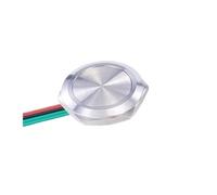 Interruptor pulsador metálico impermeable de corta con cables, 1 NO, reinicio automático momentáneo, luz LED(Red Led(1NO),STAINLESS STEEL(W)_19MM_220V)