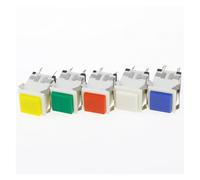 Interruptor pulsador momentáneo con enclavamiento y cubierta cuadrada de 6 pines, 3 A/250 V, 6 A/125 V(White,Locking)