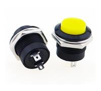 Interruptor pulsador momentáneo de 16 mm, 6 A/125 V CA, 3 A/250 V CA, redondo, R13-507, 10 unidades(1)