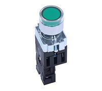 Interruptor pulsador momentáneo de 22 mm, 1 NA, luz LED verde, 440 V, 10 A, con roja, voltaje 110