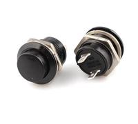 Interruptor pulsador momentáneo SPST NO, tapa redonda roja, 16 mm, R13-507, 5 unidades(Black,20PCS)