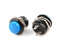 Interruptor pulsador momentáneo SPST NO, tapa redonda roja, 16 mm, R13-507, 5 unidades(Blue,20PCS)