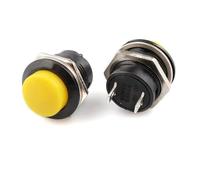 Interruptor pulsador momentáneo SPST NO, tapa redonda roja, 16 mm, R13-507, 5 unidades(Yellow,20PCS)