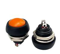 Interruptor pulsador PBS-33B de 6 piezas, 12 mm, pequeño, impermeable, con reinicio automático, redondo, sin bloqueo de potencia, esférico.(6pcs black)