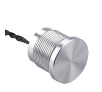 Interruptor pulsador piezoeléctrico de cabeza plana de acero inoxidable o aleación de aluminio negro de 19 mm(Stainless steel)
