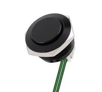 Interruptor pulsador redondo de 16 mm con 2 cables, pin 1NO, sin LED, 1 unidad(Black-High)