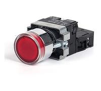 Interruptor pulsador redondo momentáneo XB2-BW3361 de 22 mm con luz LED/neón, 1 NA, 24 V/220 V CA/380 V CA(Blue No,12V)