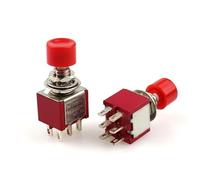 Interruptor pulsador SPDT rojo de 6 pines, momentáneo, CA 2 A/250 V, 5 A/120 V, 1 NA/NC, 1 unidad