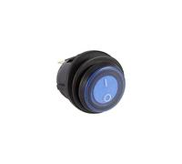 Interruptor redondo LED, Fydun 12V LED Dot Light Car Boat Round Rocker Interruptor ON/OFF SPST para Car Truck Boat Marine Auto (Azul)