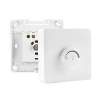 Interruptor regulable para lámpara LED regulable 86 x 86 mm 110-250 V 10-16 A 1-400 W - Interruptor giratorio empotrado - Regulación de velocidad continua para bombillas incandescentes y