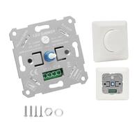 Interruptor regulador de intensidad LED 230 V con botón giratorio, regulador universal para bombillas LED regulables de 5 a 200 W, empotrable, regulable, color blanco, para dormitorio o salón