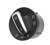 Interruptor Regulador Faro Compatible Con VW Para Passat Para CC 357 2008-2011 Para Rabbit 2004-2008 Perilla Interruptor Luz Antiniebla Faro Cromado