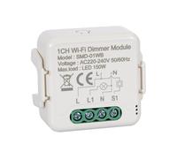 LEDKIA LIGHTING Interruptor Regulador LED WiFi TRIAC Compatible con Interruptor y Pulsador Blanco