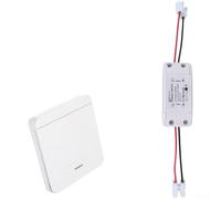 Interruptor remoto inalámbrico RF433 AC 90-250 V 10 A para iluminación, fácil instalación con terminales de conexión rápida, receptor compacto blanco (LN3+1 panel)