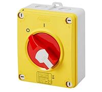 INTERRUPTOR SECCIONADOR - HP - EMERGENCIA - CAJA AISLANTE - 25 A 3P - MANGO ROJO CADENASABLE - IP66/67/69