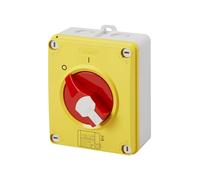 INTERRUPTOR SECCIONADOR - HP - EMERGENCIA - CAJA AISLANTE - 32A 3P - MANIJA ROJO CADENASABLE - IP66/67/69