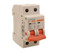 Interruptor seccionador modular 125 A, 2P bipolar, 2 módulos DIN 220 V AC, IP20, certificado IEC60947-3