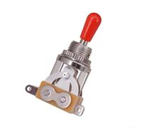 Interruptor selector de pastilla de 3 vías para perilla de palanca con punta de color, compatible con guitarras eléctricas EPI LP Style, pieza de repuesto de eje de metal (rojo)