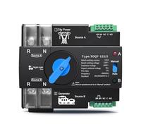 Interruptor selector eléctrico de alimentación ATS for riel DIN, 110 V-120 V, ininterrumpido, 2P, 63 A/100 A/125 A, 1 unidad(125A)