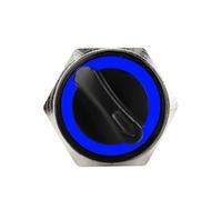 Interruptor selector giratorio DPDT de 2 posiciones, momentáneo, con LED azul, autorretorno y bloqueo, 2 y 3 posiciones, 1 unidad(22MM,12-24V)