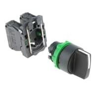 Schneider Electric XB5AD33 Selector Diámetro 22, Mango de 3 Posiciones, 2 Na, Negro
