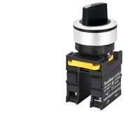 Interruptor selector LED de 30 mm, 1NO/2NO/1NO1NC, 2/3 posiciones, autoblocante, momentáneo, giratorio, encendido y apagado, con luz, 12 V, 24 V, 220 V, 10 A.(No Light,2NO_2 POSITION MOMENTARY_220 V)