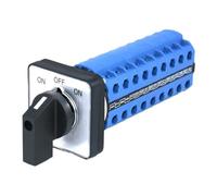 Interruptor selector universal de leva de transferencia SZW26/LW26-20, 3 posiciones, 36 terminales, 20 A, 64 x 64 x 48 mm, 1 unidad, encendido-apagado-encendido(ON OFF ON 48X48mm)
