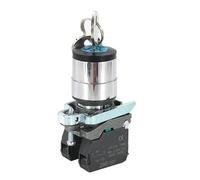 Interruptor selector XB4-BG33 con llave, botón pulsador normalmente abierto, 22 mm, 10 A/440 V, 1 unidad(2Gear,2NO)