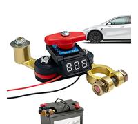 Interruptor separador de batería de coche - ABS 12V-24V | Pantalla de voltaje giratorio de 360°, disyuntor de polo negativo, disyuntor de servicio pesado | RV SUV Marine ATV Barco Viaje Conducción