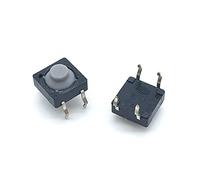 Interruptor táctil 20 unids/lote 8x8x5MM 4 pines de silicona conductiva sin sonido táctil botón pulsador Micro interruptor de reinicio automático interruptor momentáneo