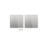 Interruptor táctil con atenuación de 2 unidades, 1 unidad, vías, LED, regulable, for pared, panel cristal, retroiluminación oscura for escaleras(Gray)