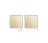 Interruptor táctil con atenuación de 2 unidades, 1 unidad, vías, LED, regulable, for pared, panel cristal, retroiluminación oscura for escaleras(Golden)