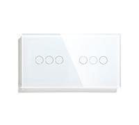 Interruptor Táctil De 1/2/3 Vías, Doble Luz, Triple Sensor, Panel Vidrio Estándar, Fondo Azul, Serie Blanca(3G 3G Switch)