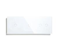 Interruptor Táctil De 1/2/3 Vías, Doble Luz, Triple Sensor, Panel Vidrio Estándar, Fondo Azul, Serie Blanca(1G 1G 2G Switch)