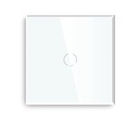 Interruptor Táctil De 1/2/3 Vías, Doble Luz, Triple Sensor, Panel Vidrio Estándar, Fondo Azul, Serie Blanca(1Gang Switch)