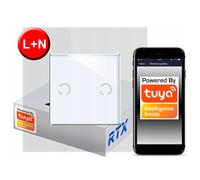 Interruptor táctil de 2 circuitos ZigBee TUYA RTX SH# L+N
