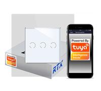 Interruptor táctil de 3 circuitos ZigBee TUYA RTX SH# sin N